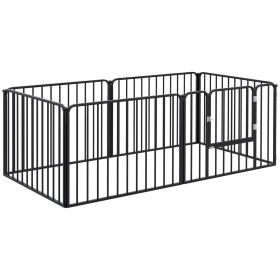 Dog Fence Outdoor 6 Panels 24" Height Indoor Steel Pet Exercise Pen DIY Design for Small Dogs